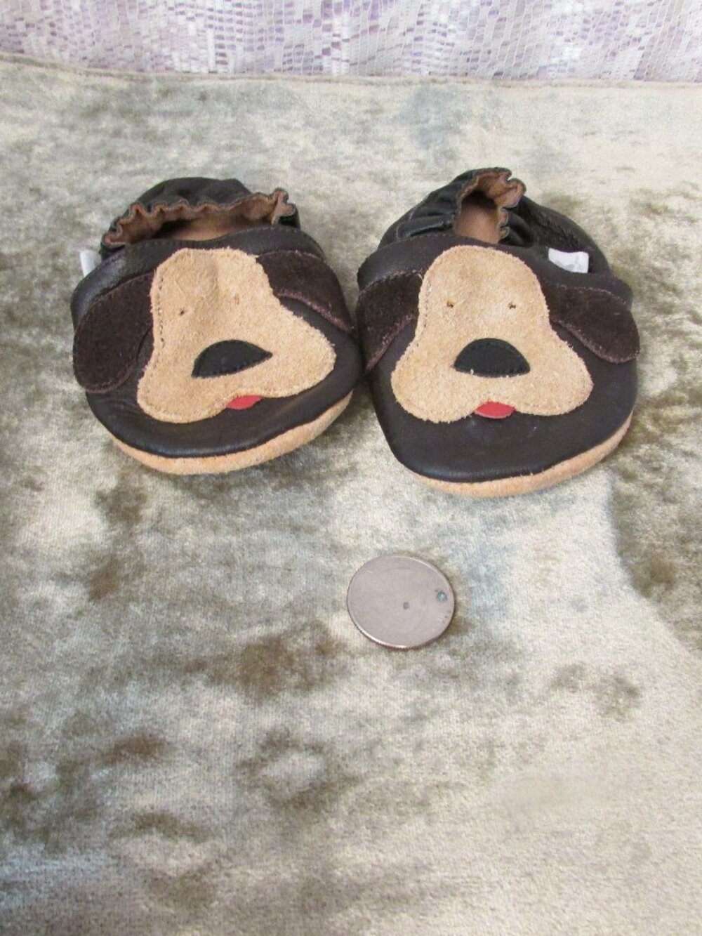 Mini Star Infant Leather Slippers Dogs Size S 0-6 months